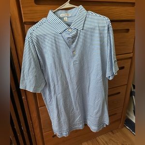 Peter millar polo size M blue and white strips